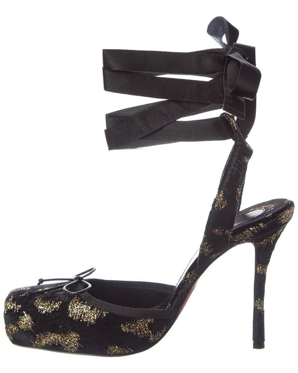 Christian Louboutin Black Cassia 100 Velvet Pump