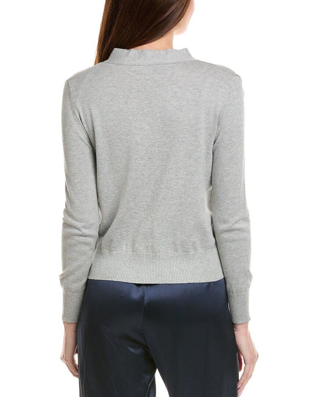 Hannah Rose Gray Four-Button Cashmere-Blend Cardigan