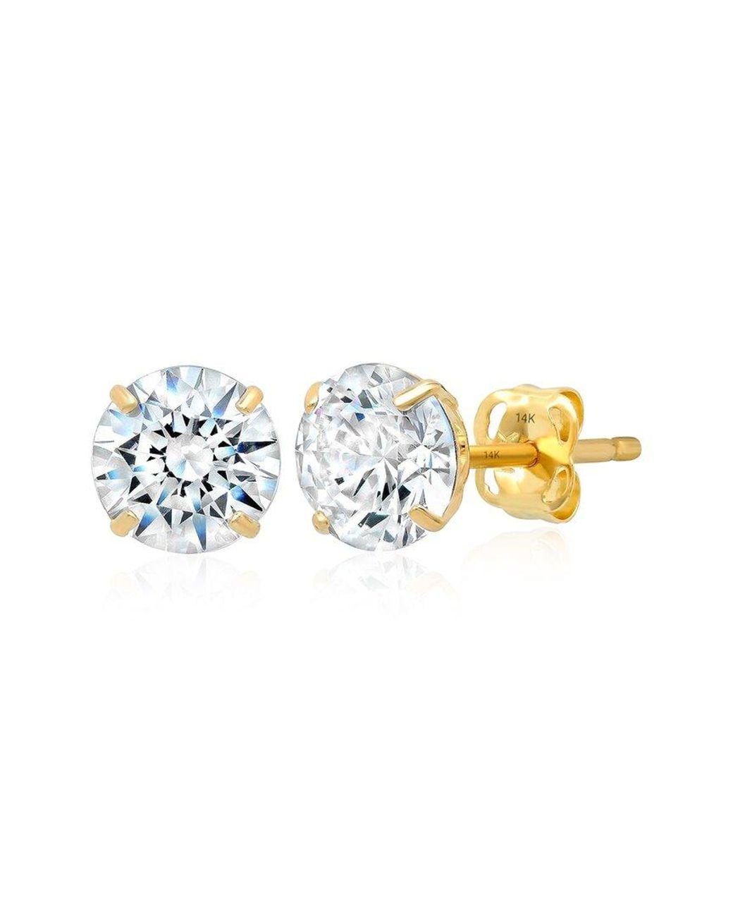 MaxColor White 14K Cz Stud Earrings