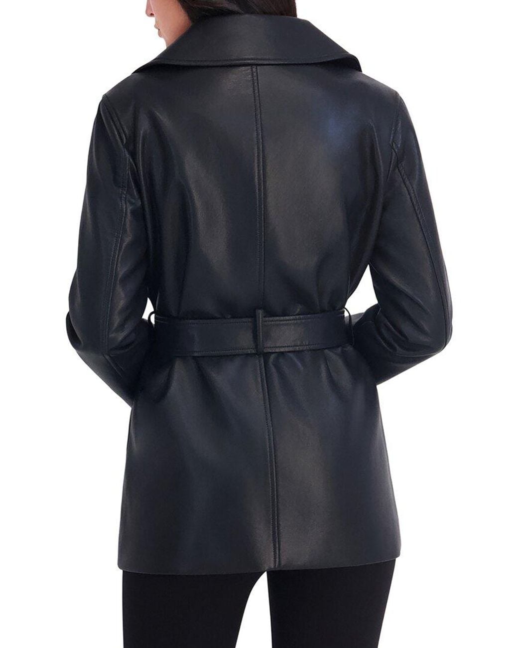 Kenneth Cole Black Faux Leather Jacket