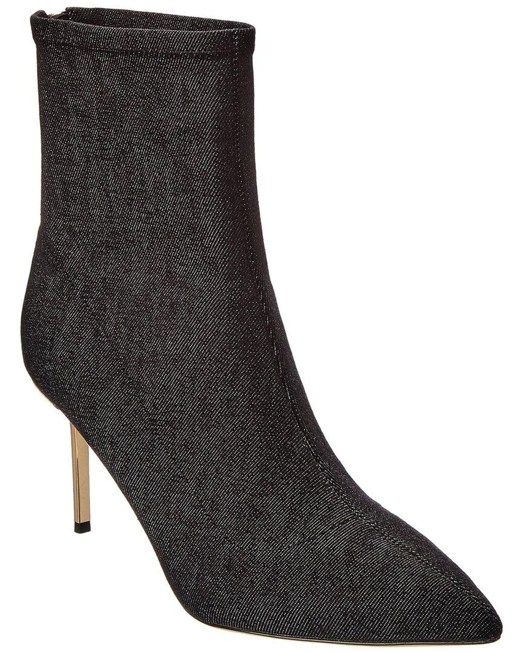 L'Agence Black Zoe Ii Denim Bootie