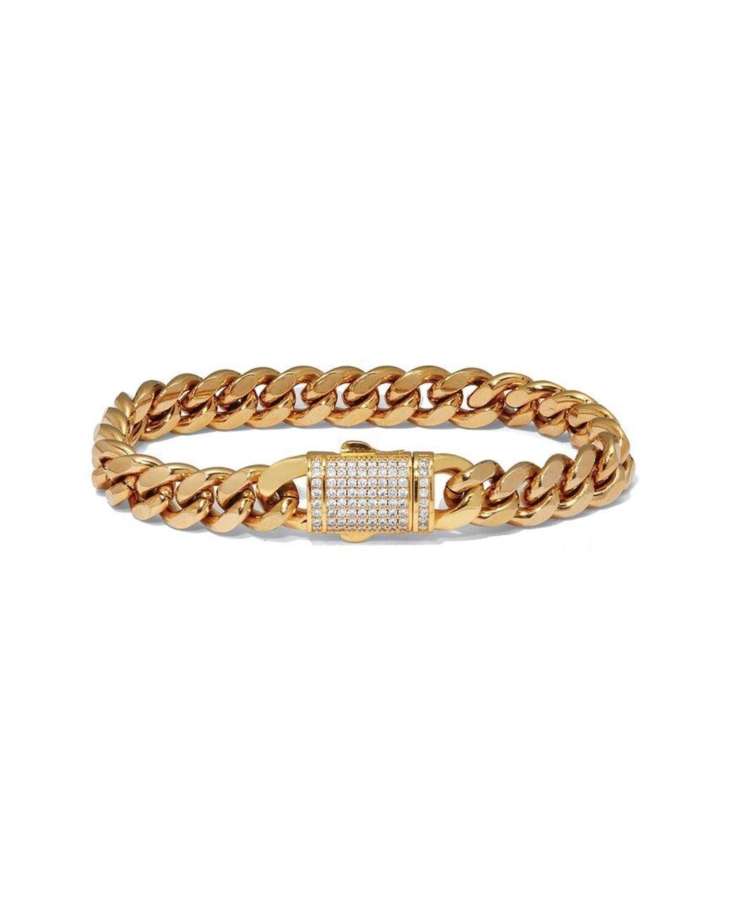 Palmbeach Jewelry White Plated Stainless Steel Crystal Bracelet