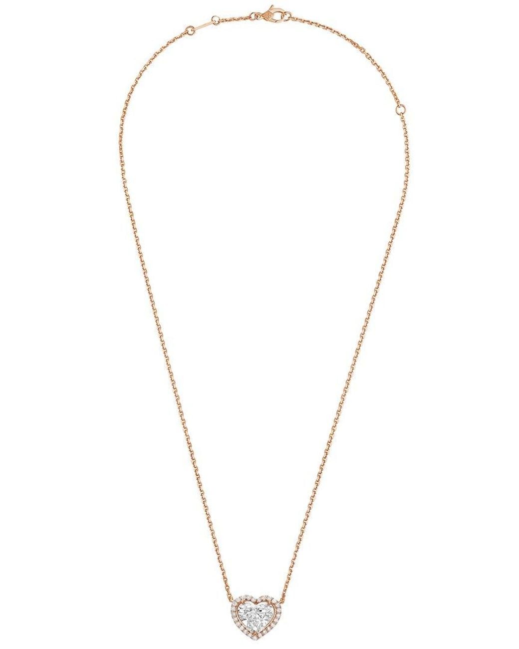 Diana M White Diana M. 14K Rose 3.00 Ct. Tw. Lab-Grown Diamond Halo Pendant