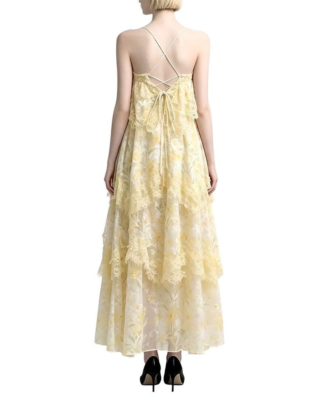 Linda Charm Metallic Sleeveless Maxi Dress