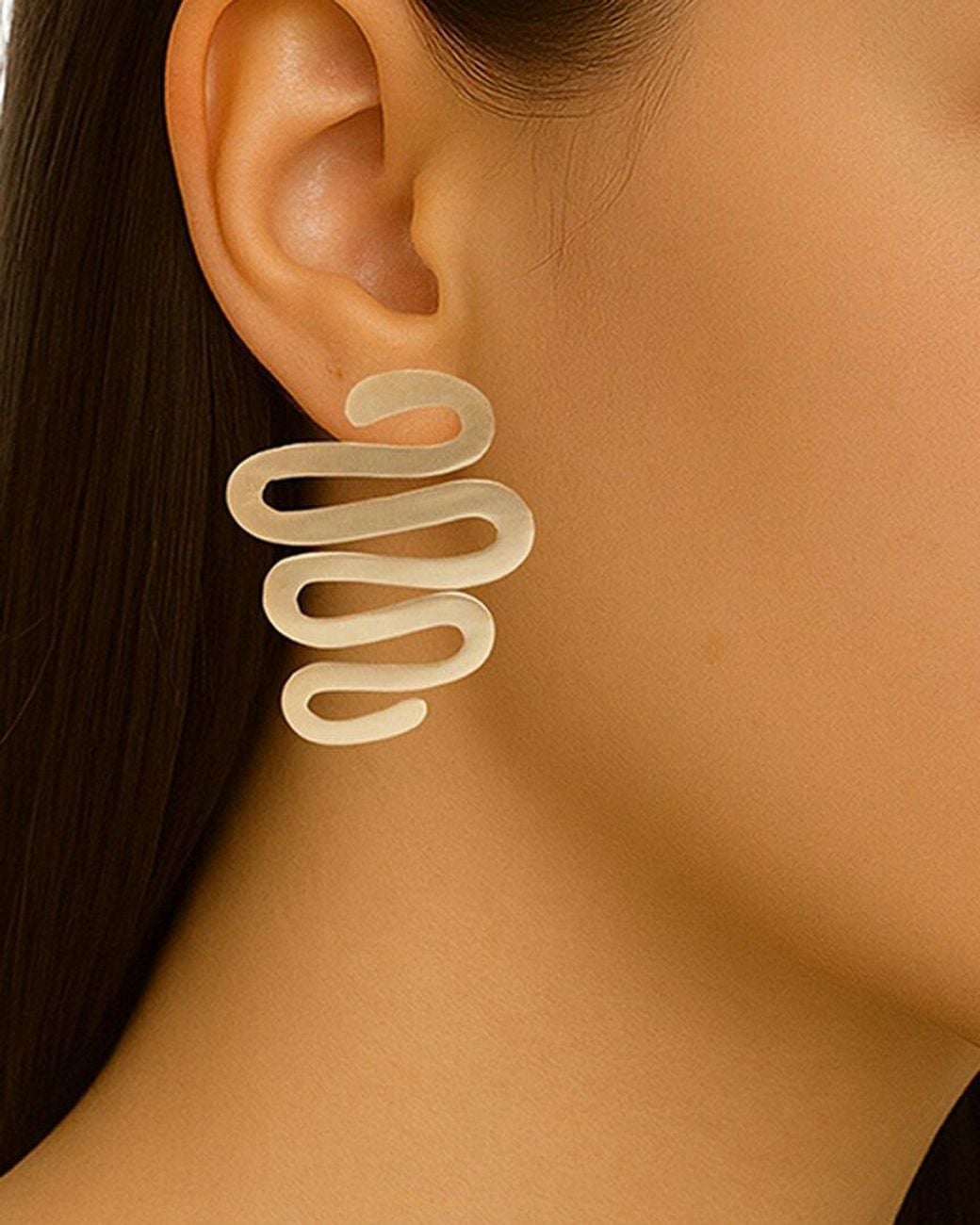 Saachi Metallic Swirl Drop Earrings