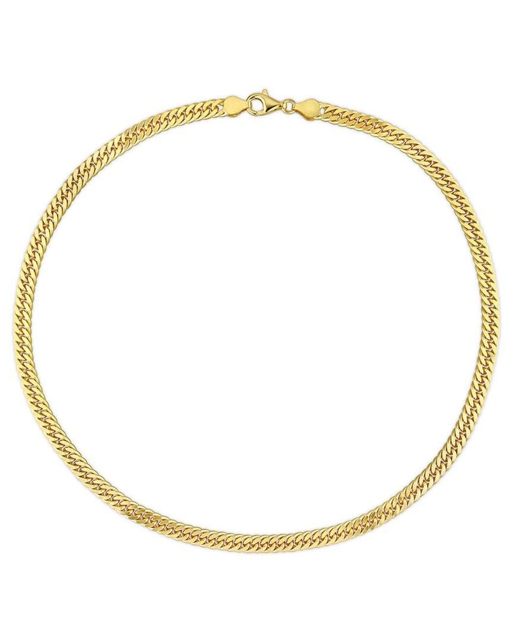 Italian Silver Metallic 18K Over Fancy Curb Link Chain Necklace