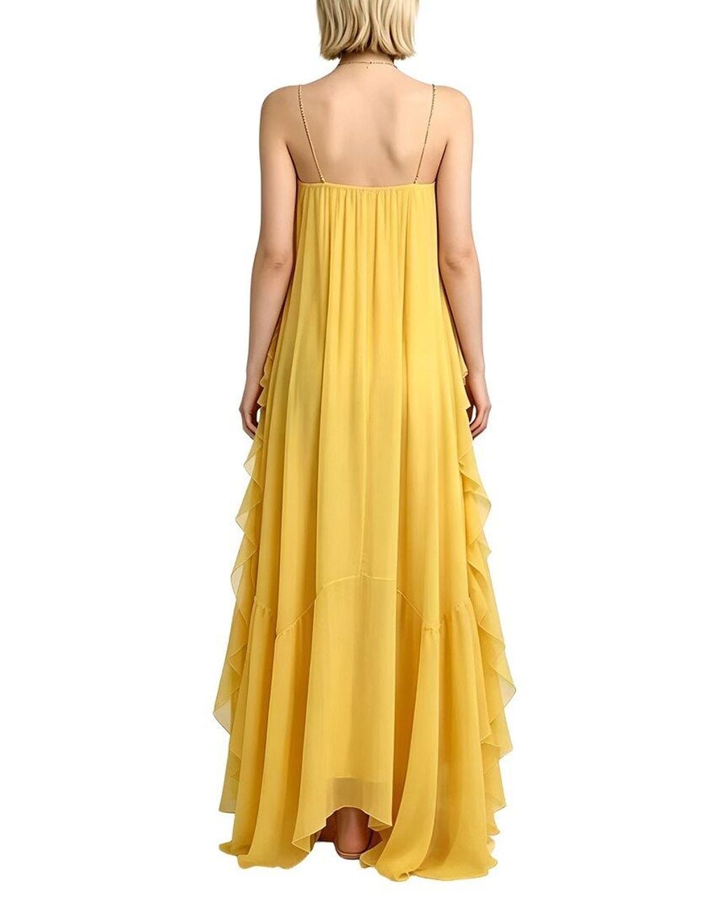 Linda Charm Yellow Sleeveless Maxi Dress