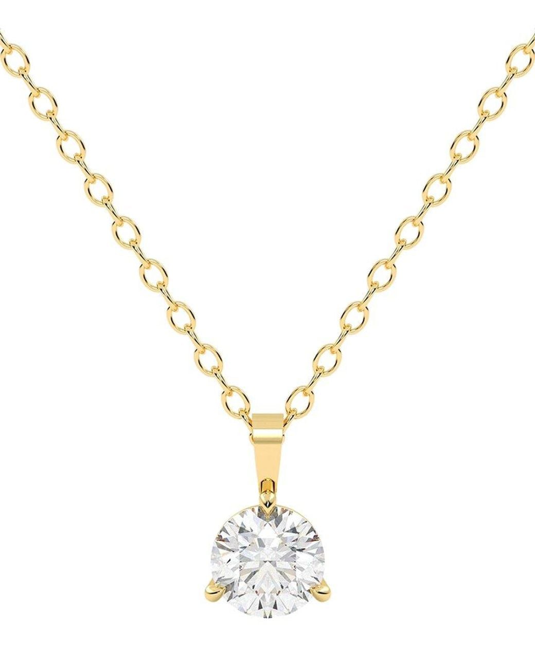 Diamond Select Cuts Metallic 14K 0.33 Ct. Tw. Diamond Pendant Necklace