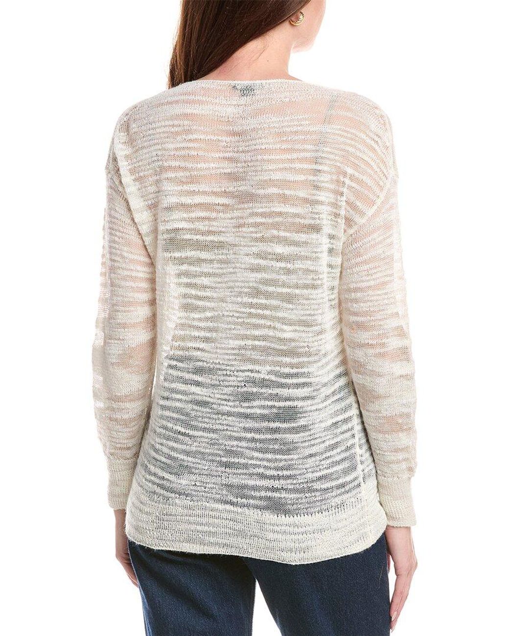 Lafayette 148 New York Natural Dropped Shoulder Bateau Neck Sweater