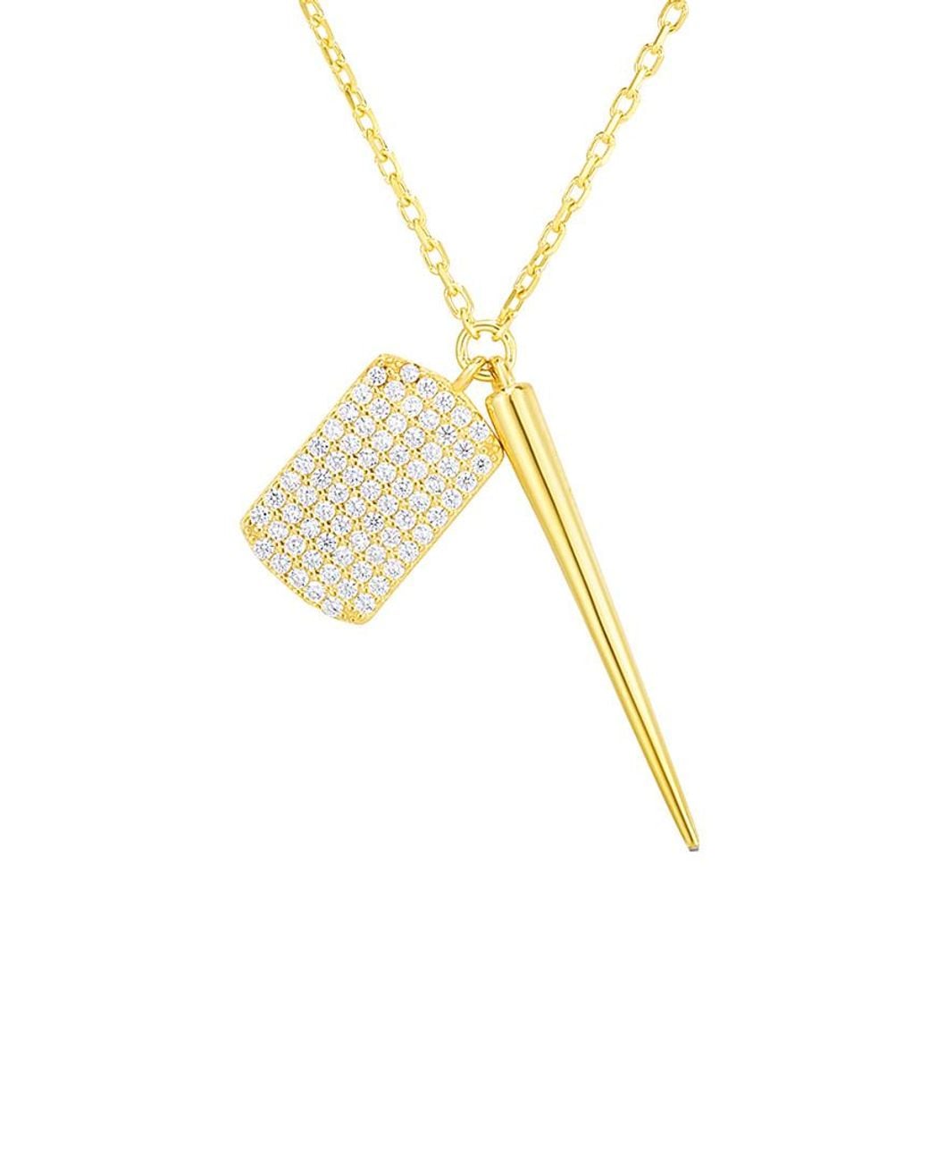 Sphera Milano Metallic 14K Over Cz Pendant Necklace