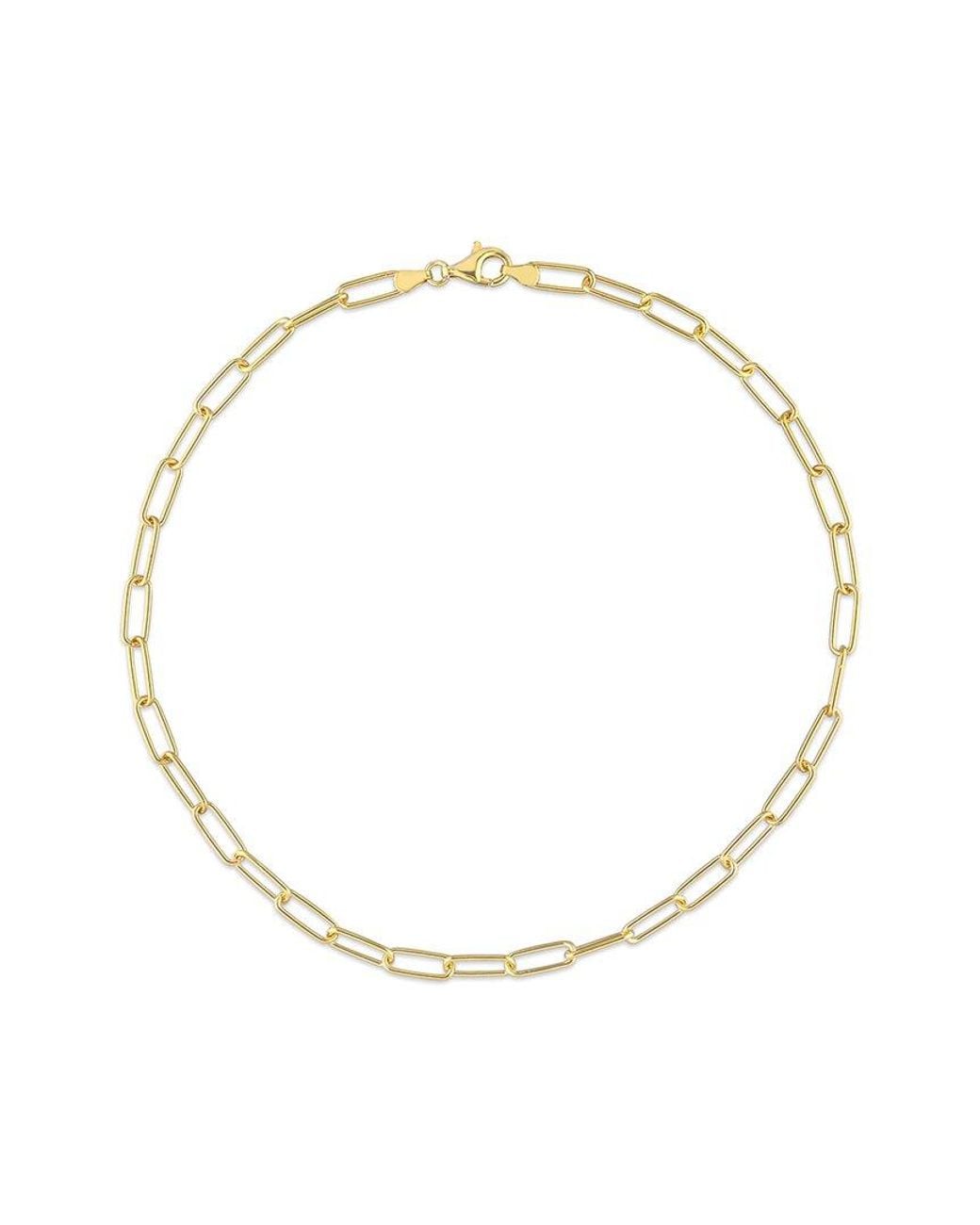Italian Silver Metallic 18k Over Paperclip Chain Necklace