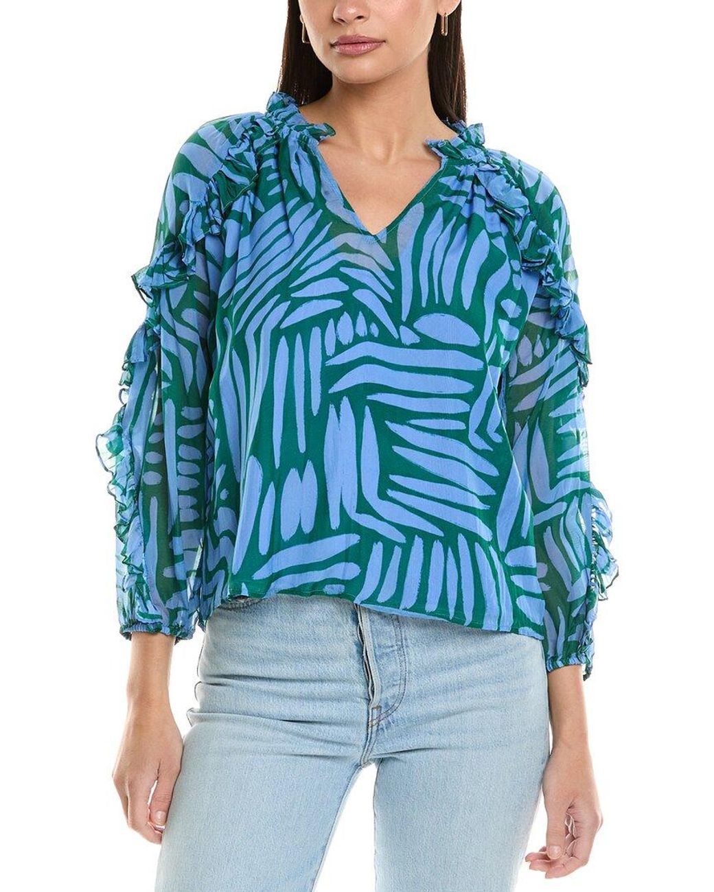 Shoshanna Blue Cera Top