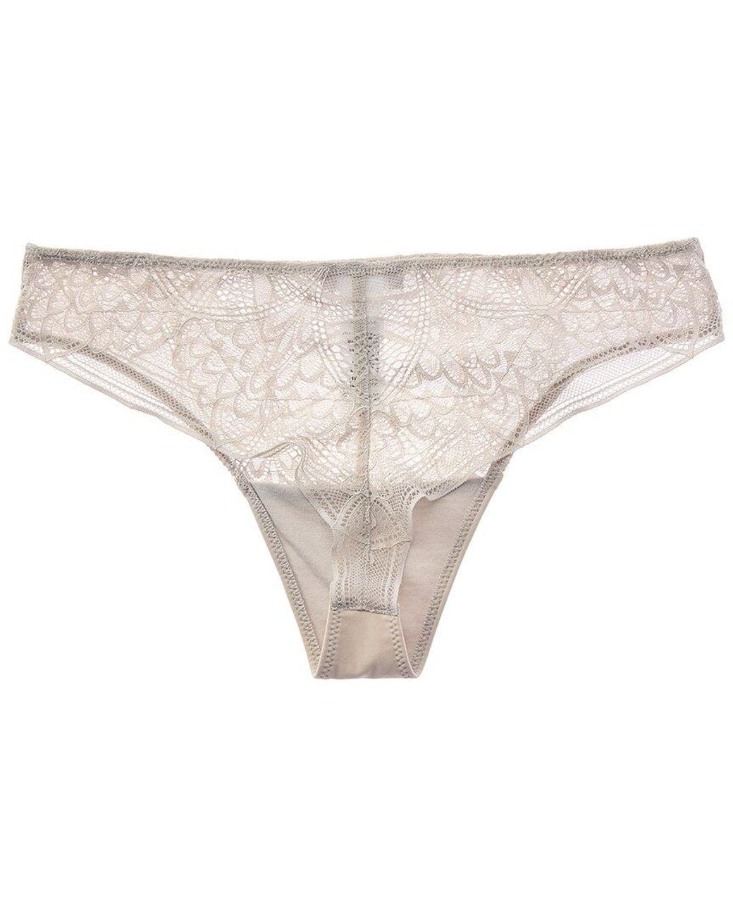 Hanro White Holly Lace Brazilian Panty