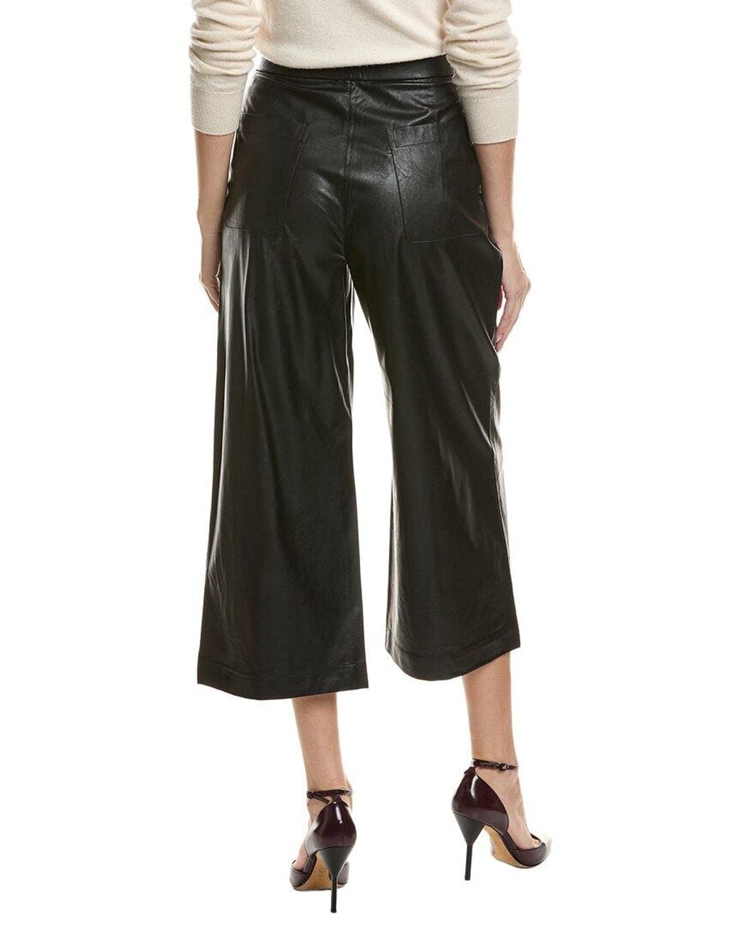 tyler boe Black Payton Vegan Leather Crop Pant