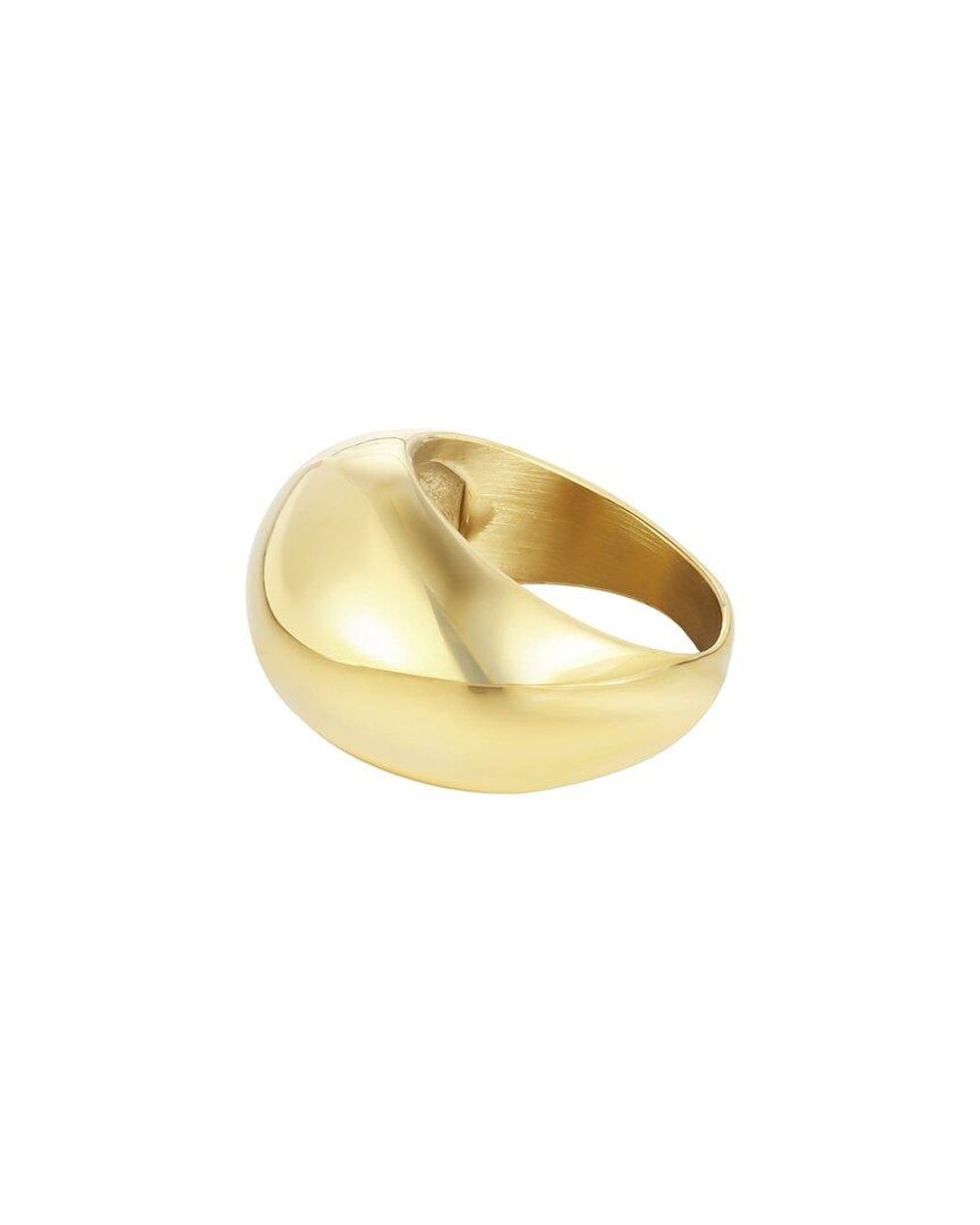Adornia White 18K Plated Stainless Steel Ring