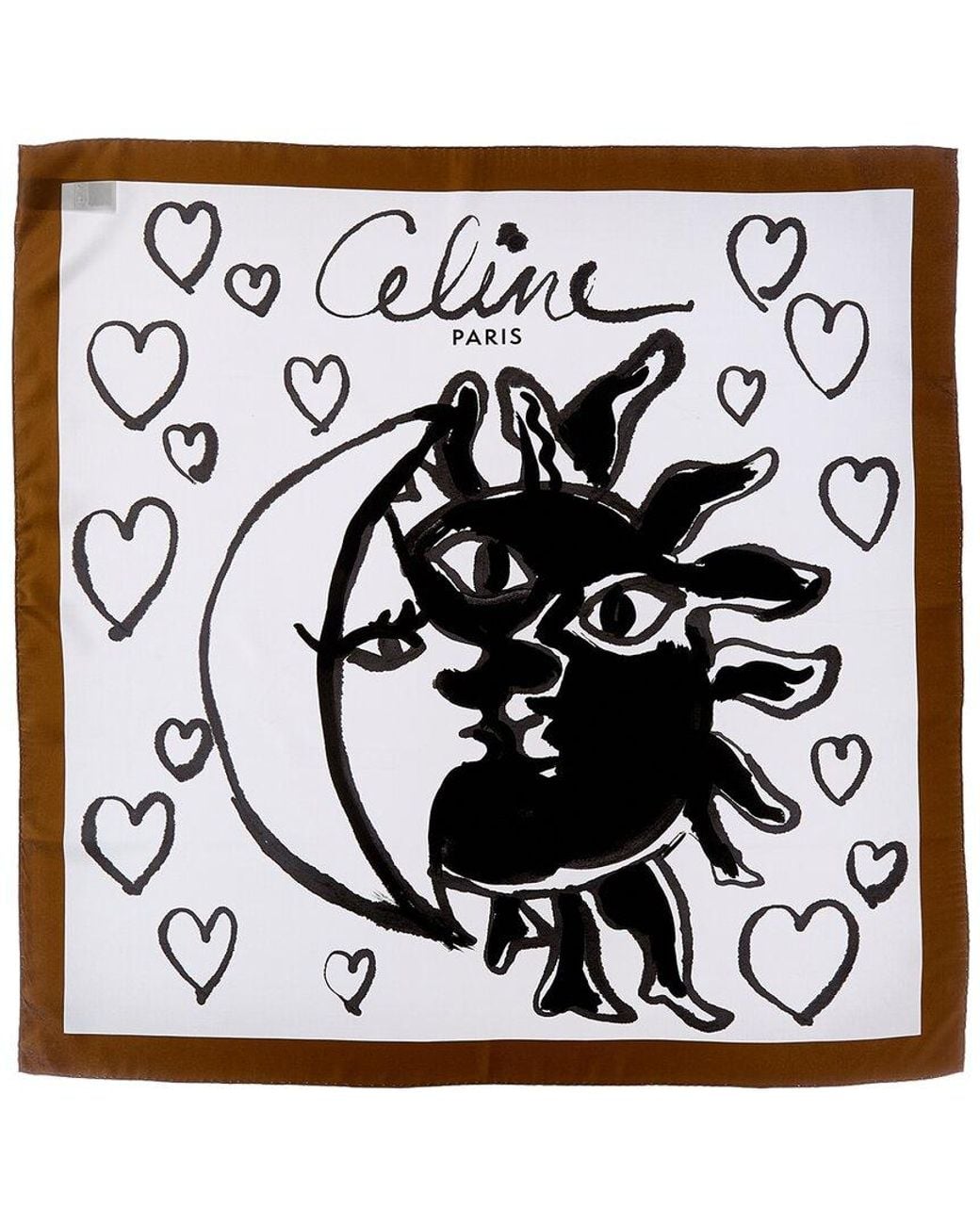 Céline Black Night & Day Silk Foulard