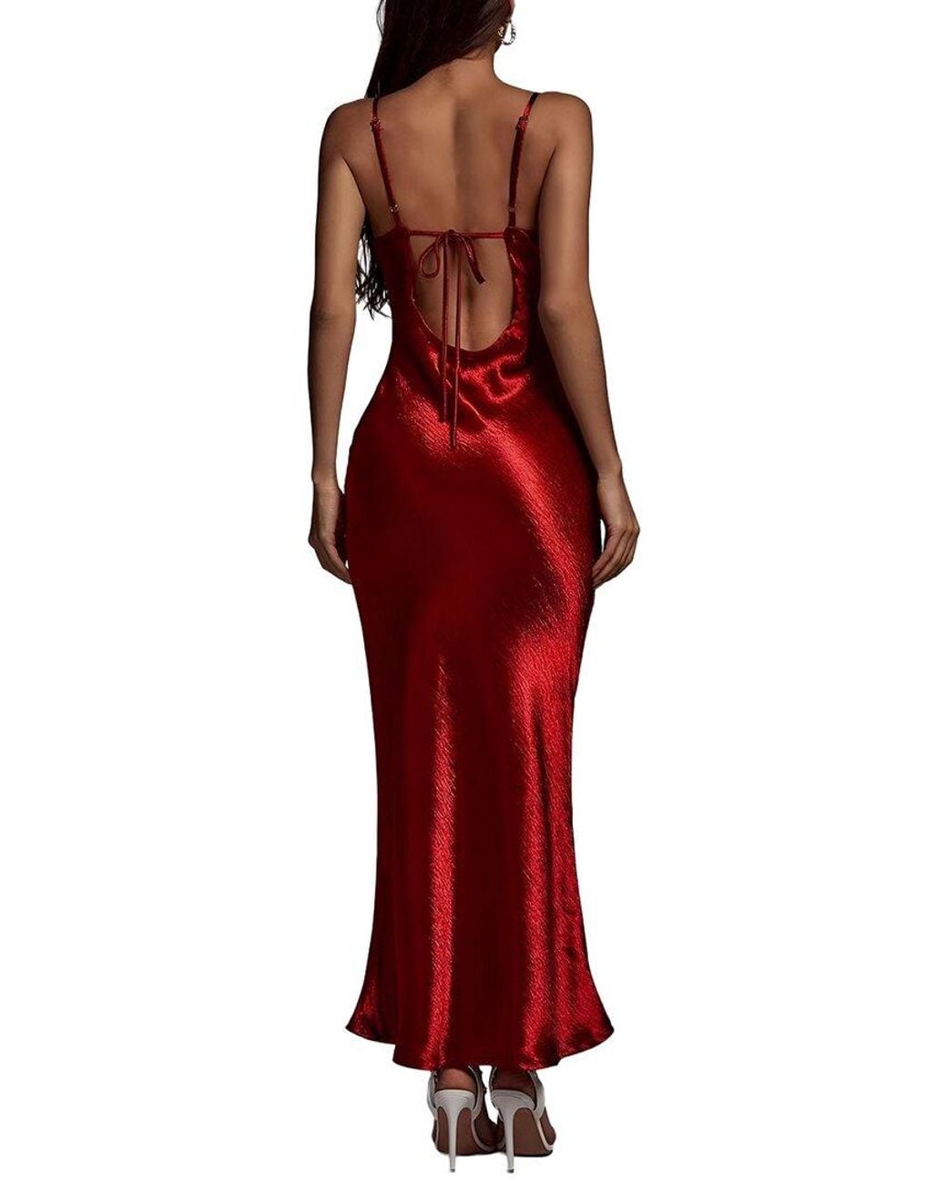LOEY Red Embellished Maxi Dress
