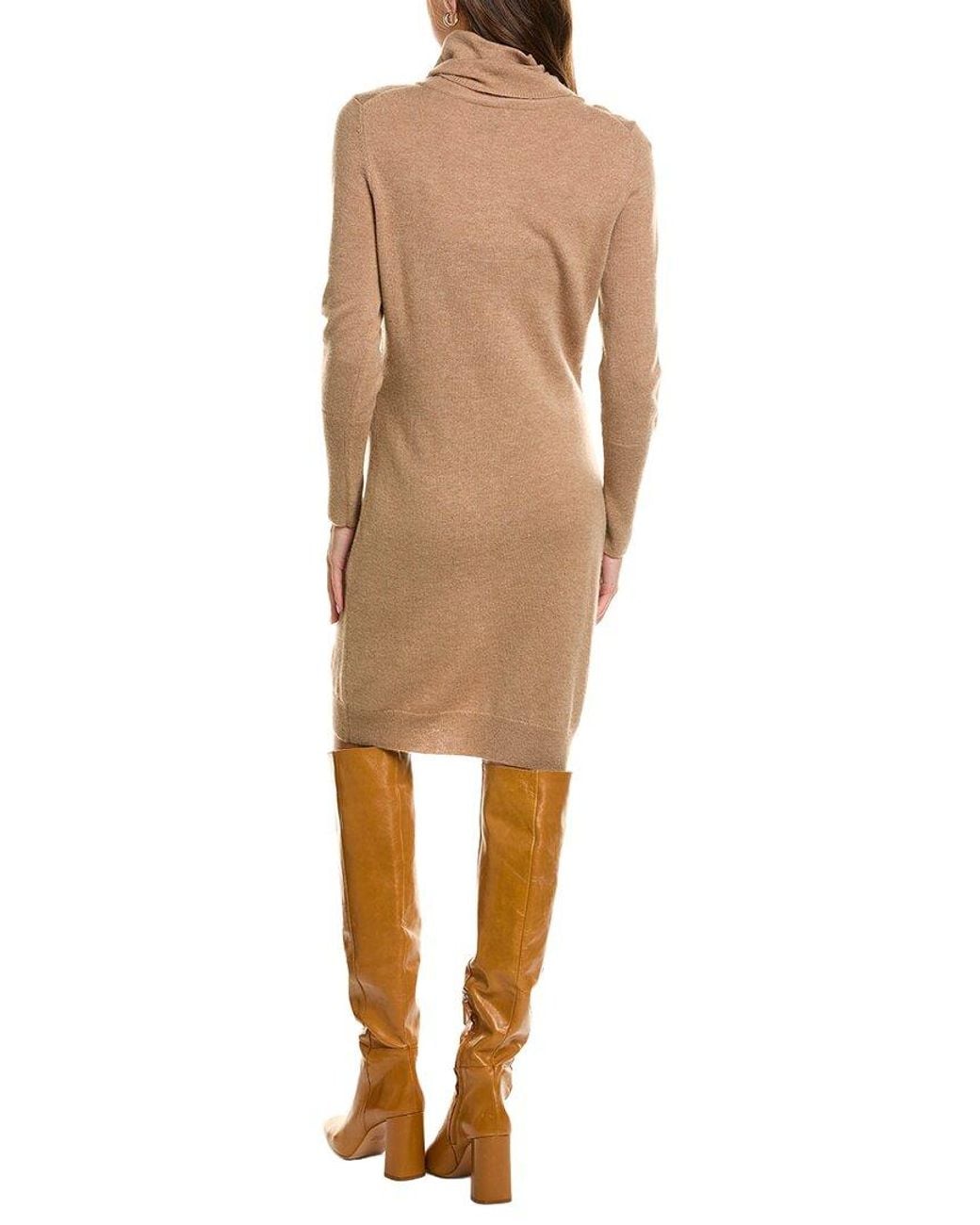 Forte Natural Turtleneck Wool & Cashmere-Blend Sweaterdress