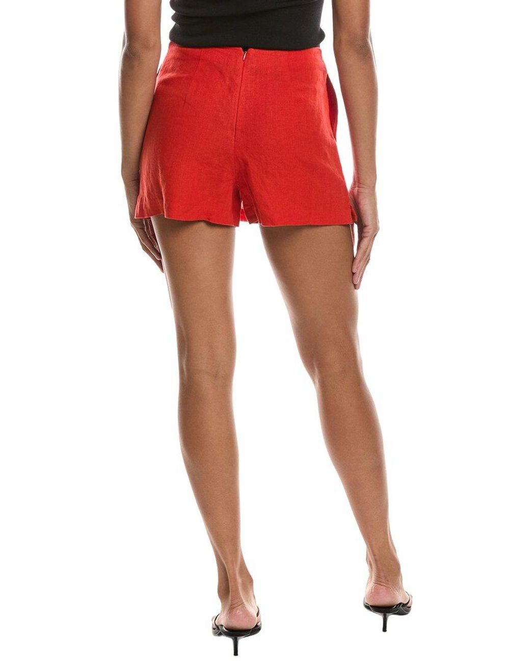 Madewell Red Linen Mini Skort