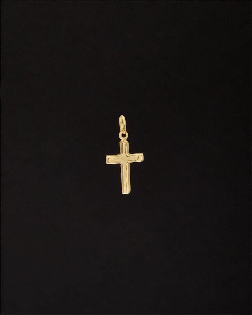 Italian Gold Black 14k Cross Pendant