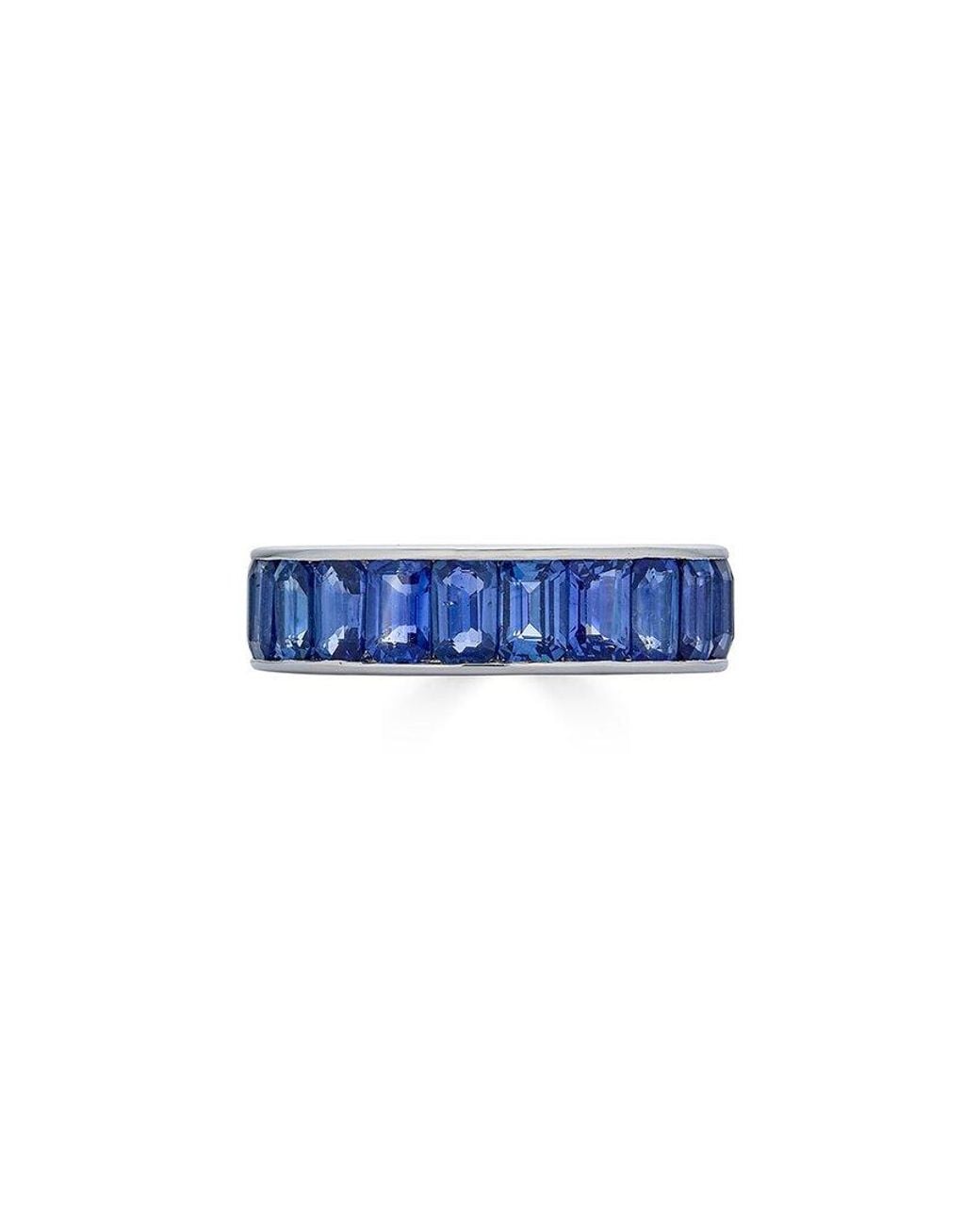 Diana M Blue Fine Jewelry 18K 7.53 Ct. Tw. Sapphire Eternity Ring