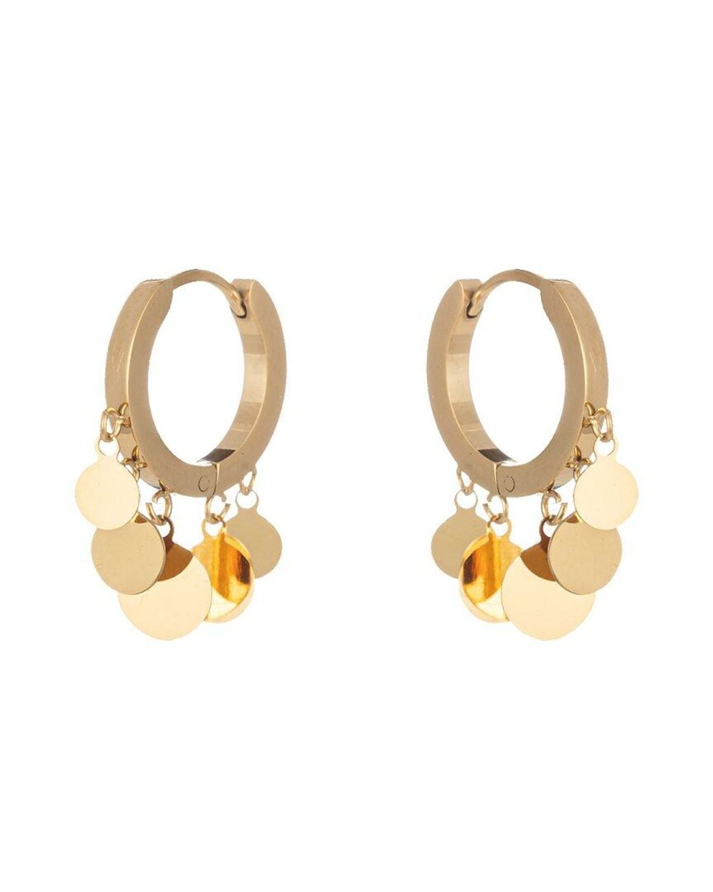 Eye Candy LA Metallic Luxe Collection 24k Plated Cz Loop Fringe Huggie Earrings
