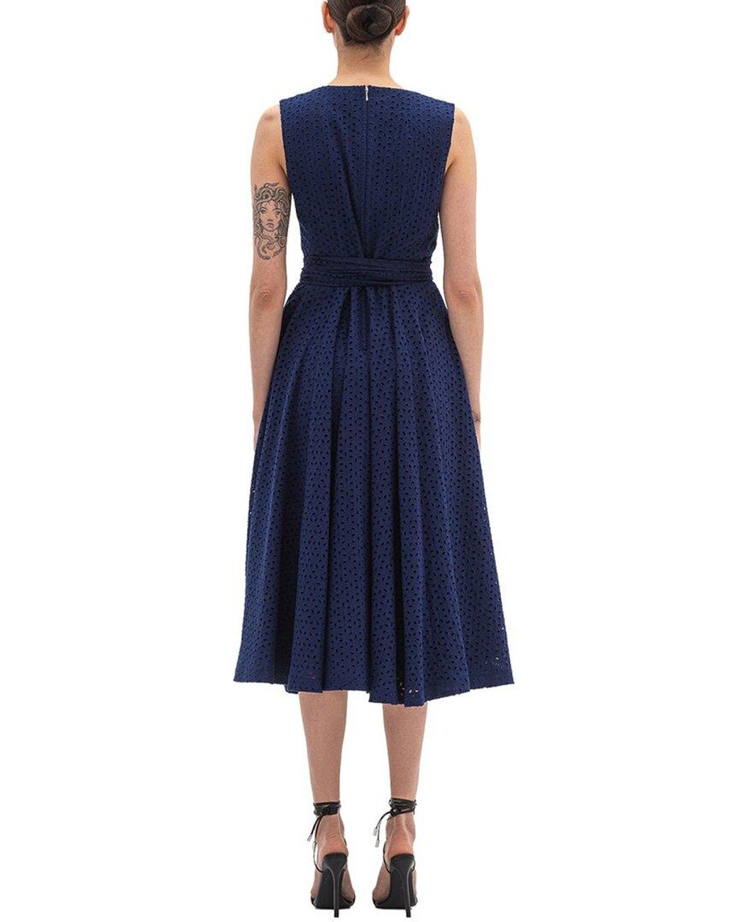 BGL Blue Sleeveless Midi Dress