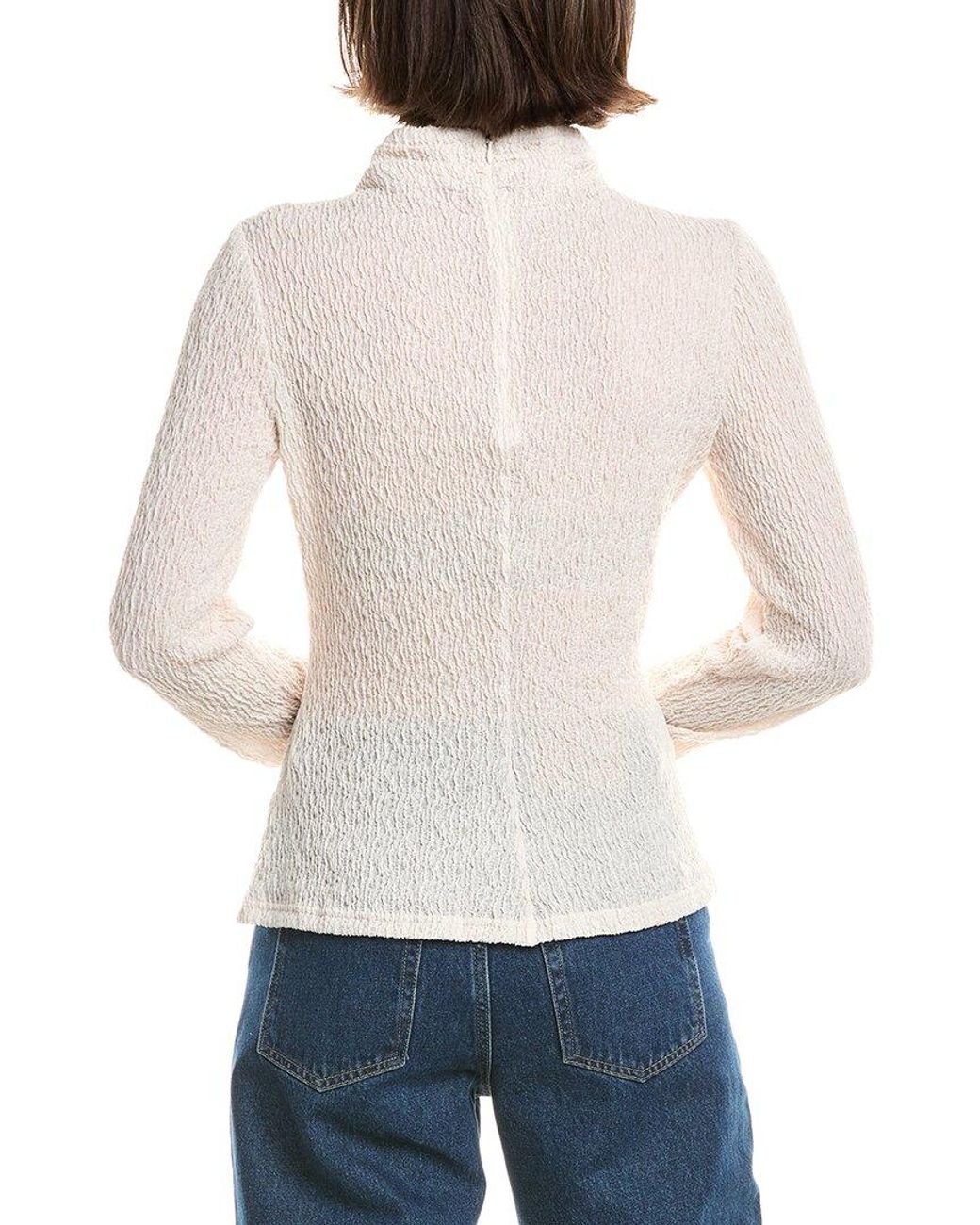 Rebecca Taylor White Textured Sweater