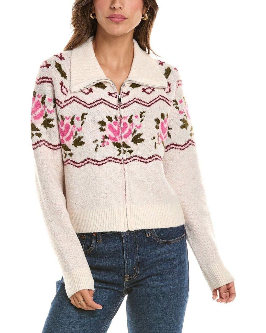 NVLT Red Raglan Sleeve Zip Up Cardigan