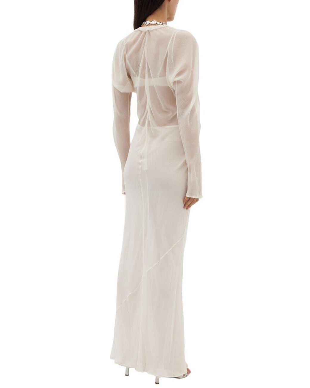 Rachel Gilbert White Quinn Silk Maxi Dress