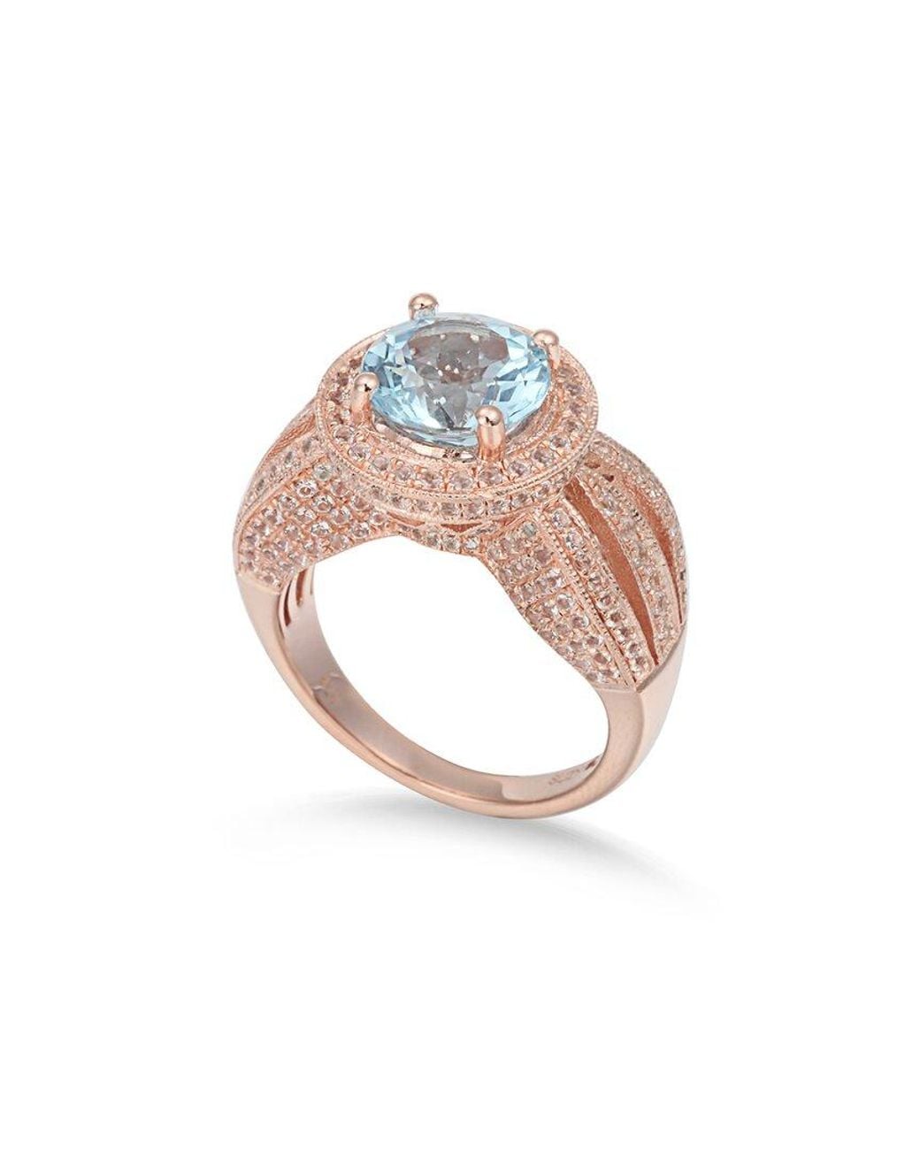 Suzy Levian White Rosed.23 Ct. Tw. Gemstone Statement Ring