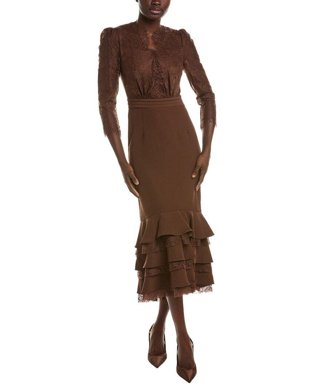 BRC By BURRYCO Brown Solid Maxi Dress
