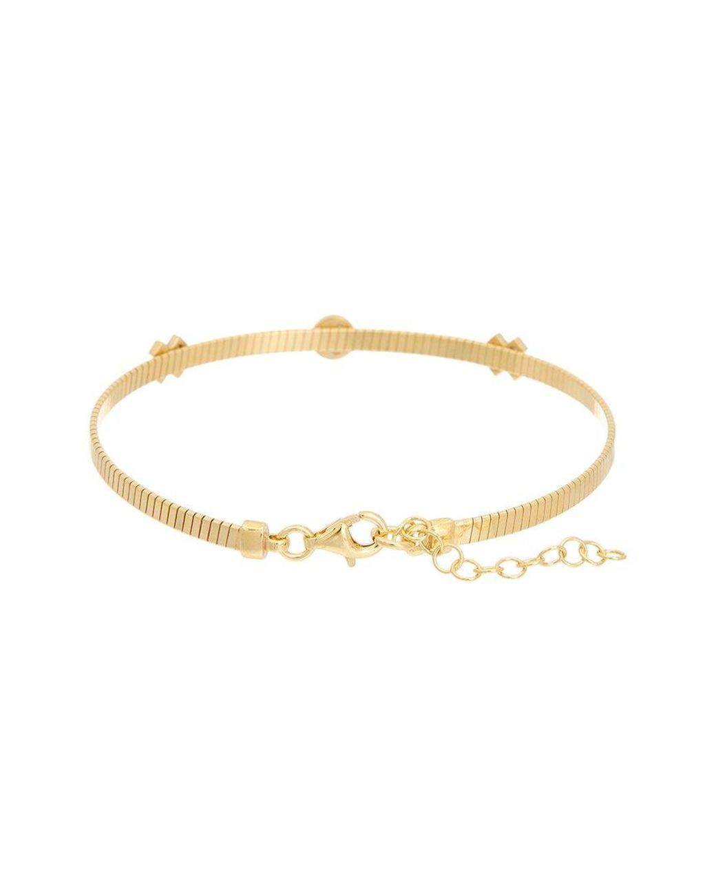 Meshmerise Metallic 18K Over 0.13 Ct. Tw. Diamond Bangle