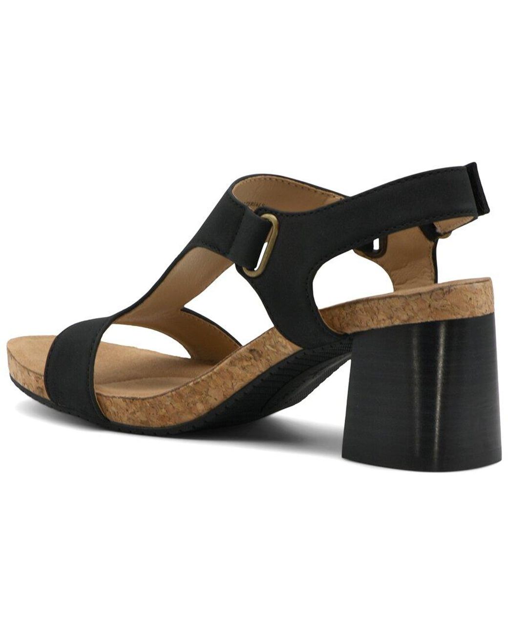 Adrienne Vittadini Black Salud Wedge Sandal