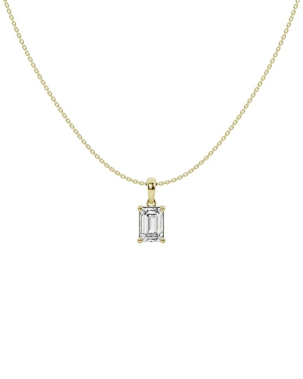 Lab Grown Diamonds Metallic 14K 1.50 Ct. Tw. Lab-Grown Diamond Solitaire Pendant Necklace