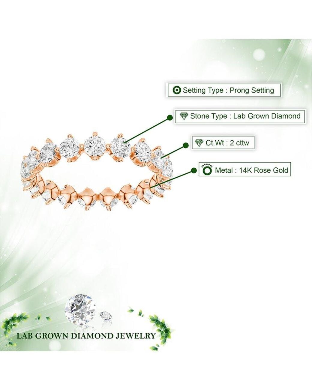 Amairah White 14K 2.00 Ct. Tw. Lab-Grown Diamond Eternity Ring