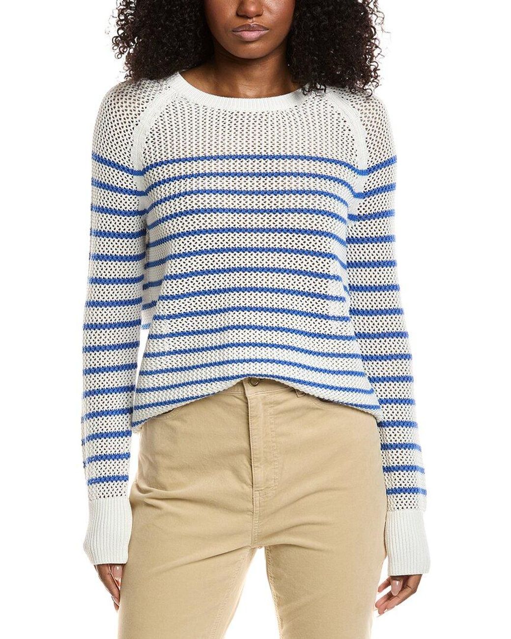 J.McLaughlin Blue Cape Cashmere & Linen-Blend Sweater