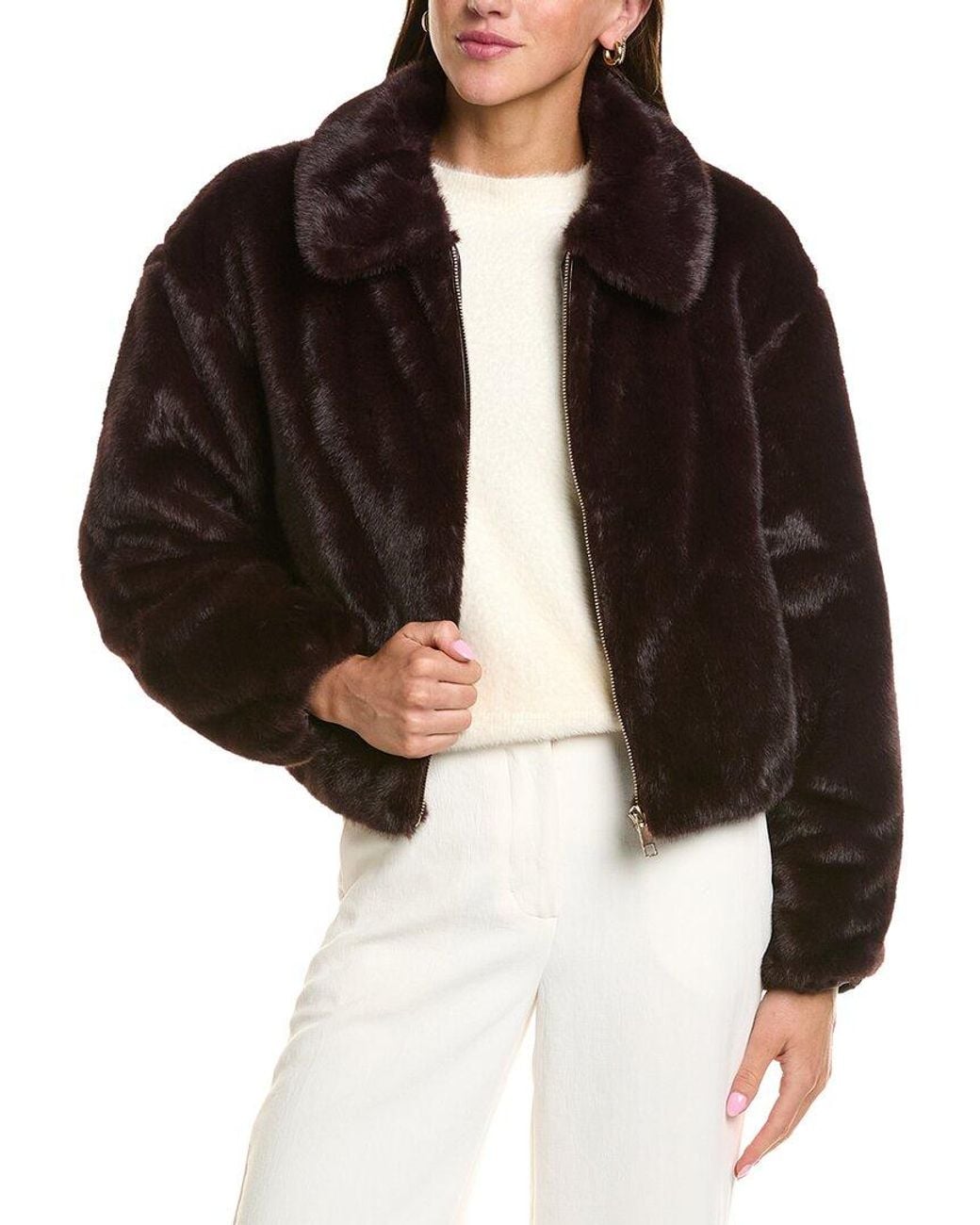 Cece Black Zip Front Short Blouson Jacket