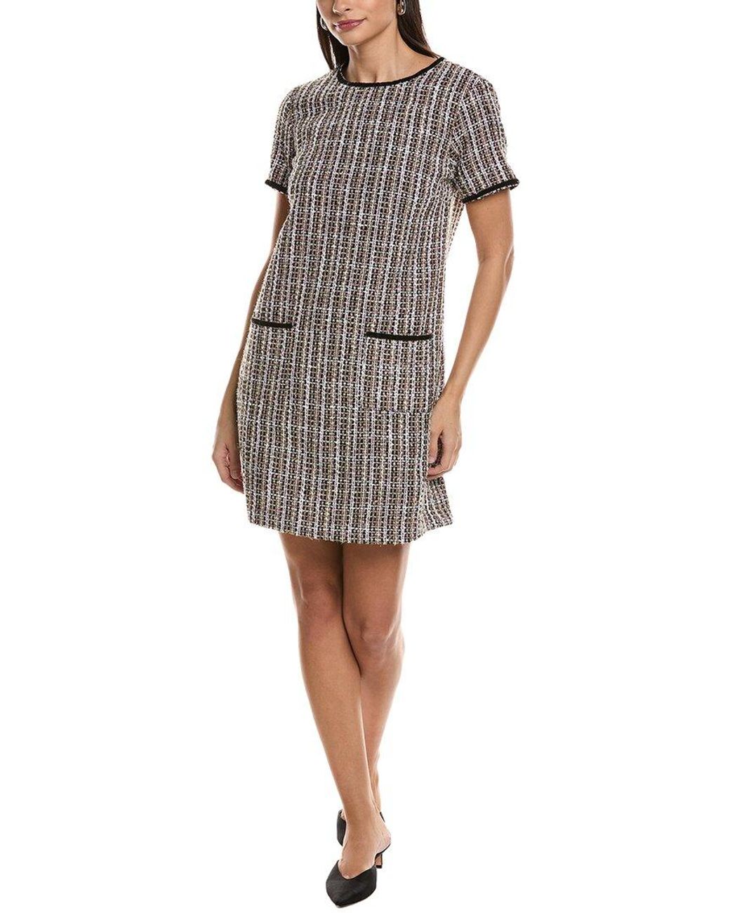 Cece White Tweed Shift Dress