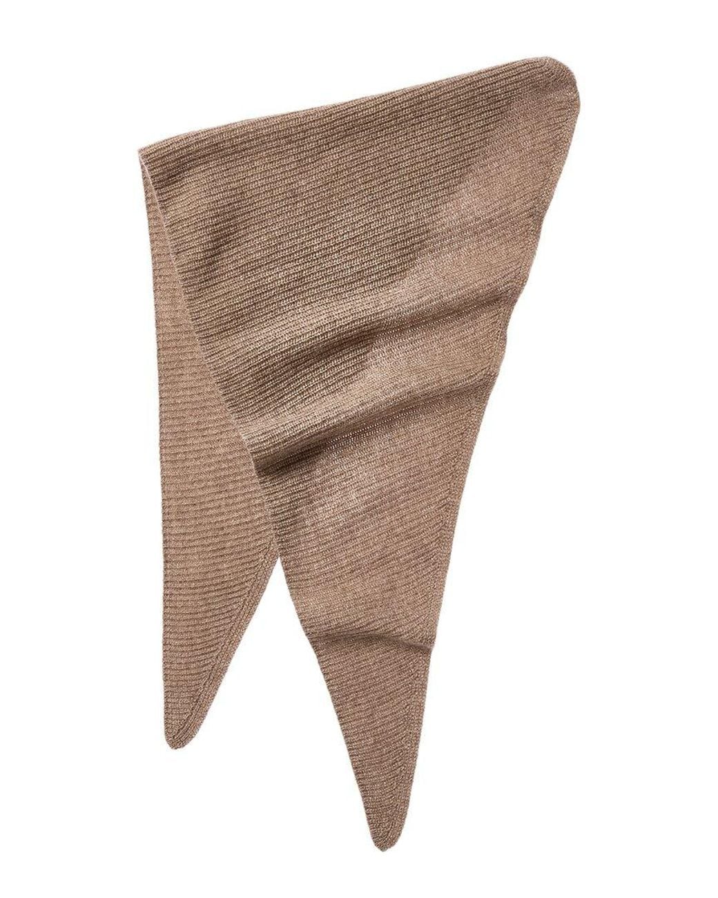 Phenix Gray Rib Knit Cashmere Neckerchief