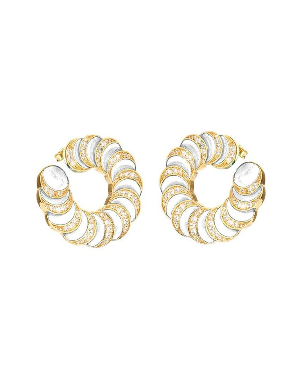 Gabi Rielle Metallic Shining Moment 14k Over Silver Cz Sparkling Splendor Earrings