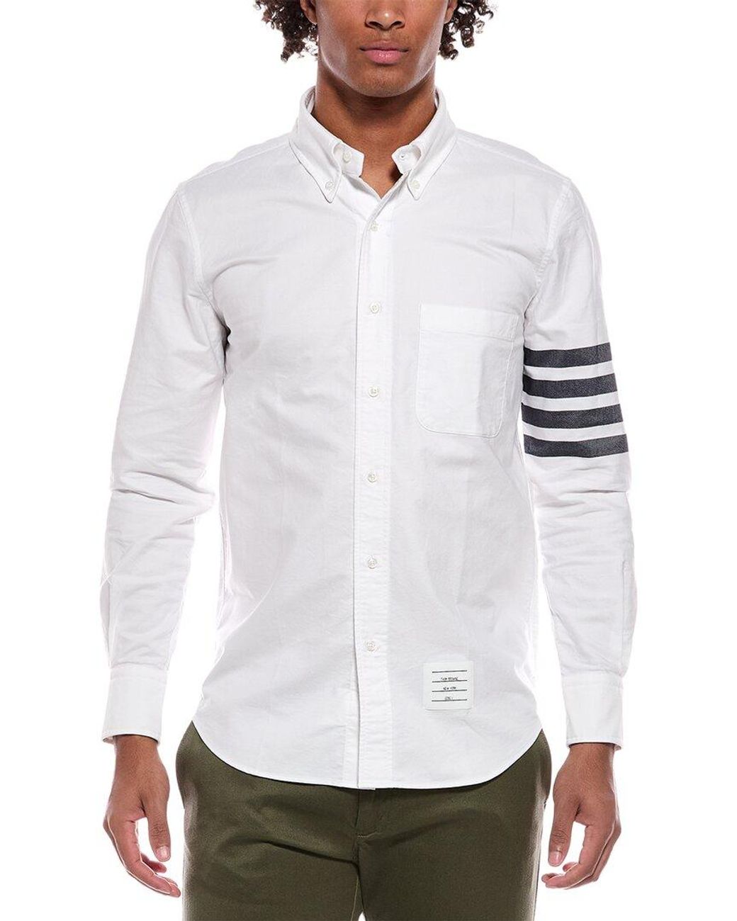 Thom Browne White Banded Shirt for men