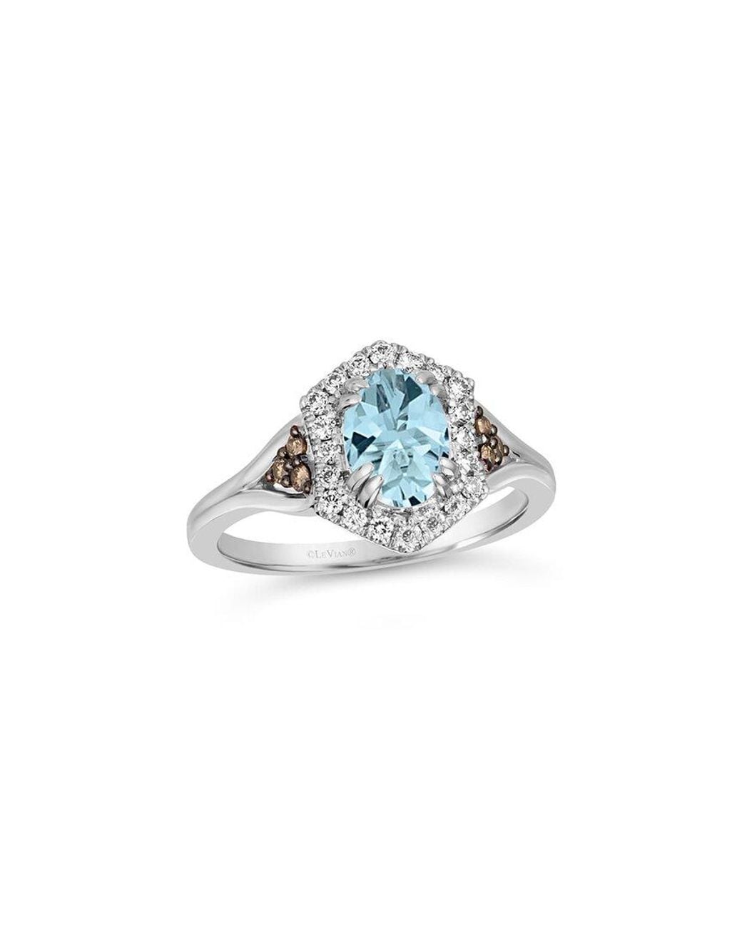 Le Vian Blue 14K 1.26 Ct. Tw. Diamond & Aquamarine Half-Eternity Ring