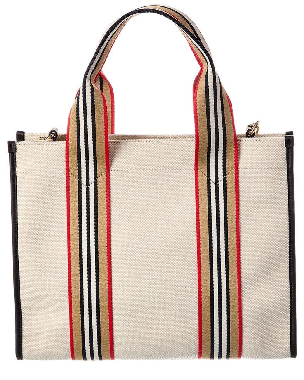 Burberry Natural Icon Small Canvas & Leather Tote