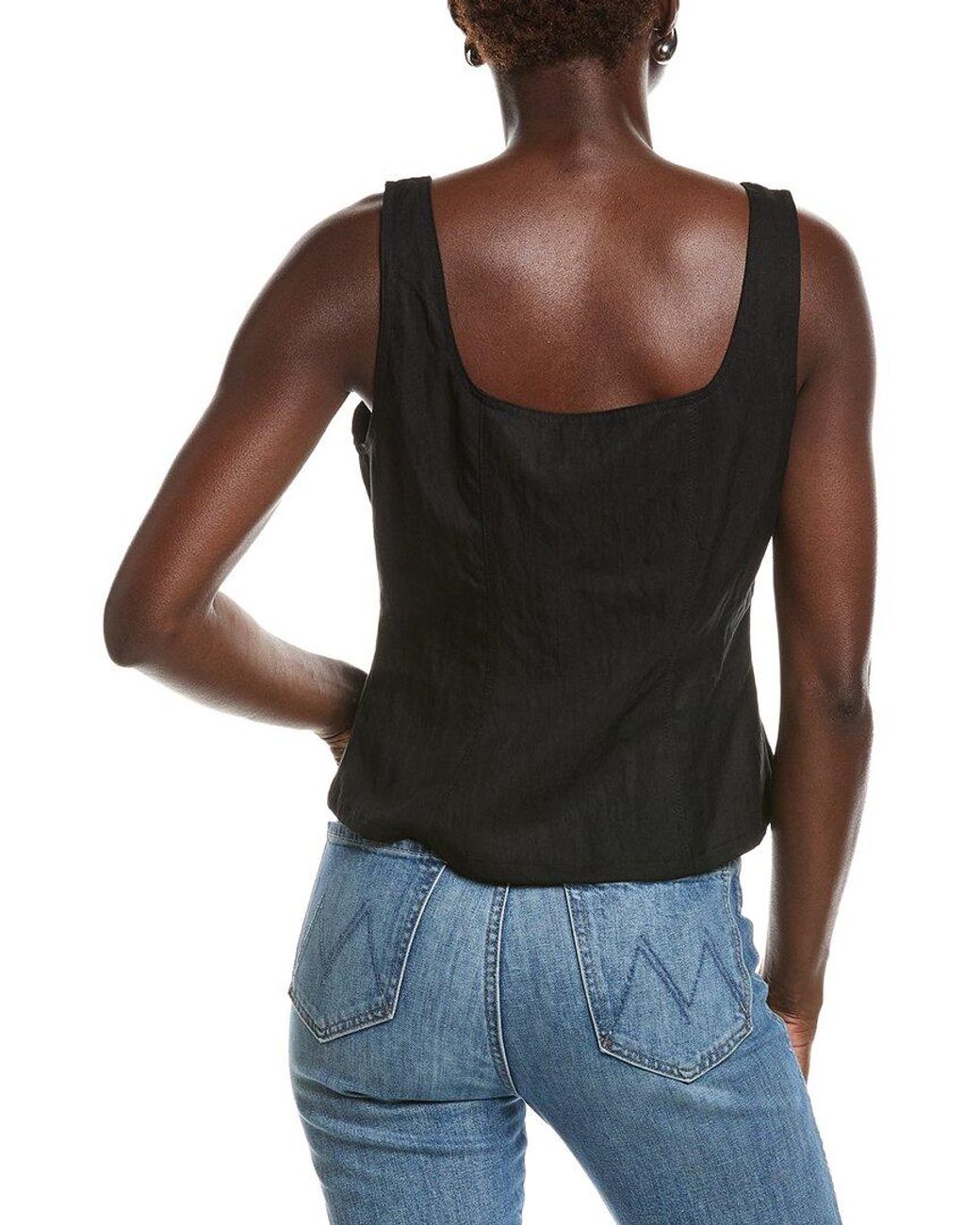 DKNY Black Zip Vest Top