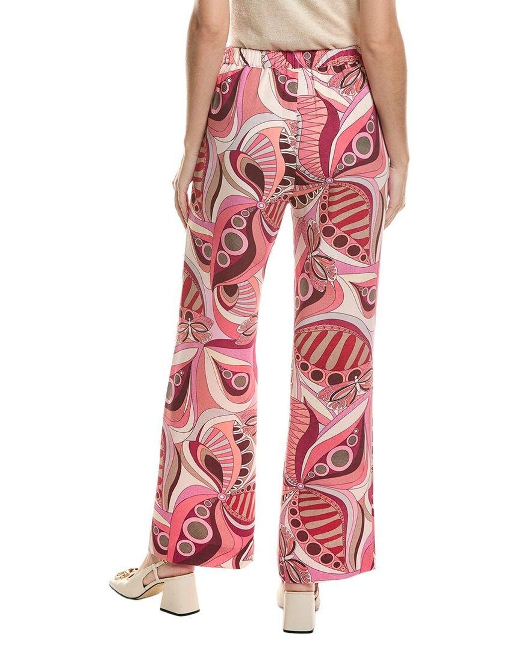 tyler boe Red Tess Tucci Knit Print Pant