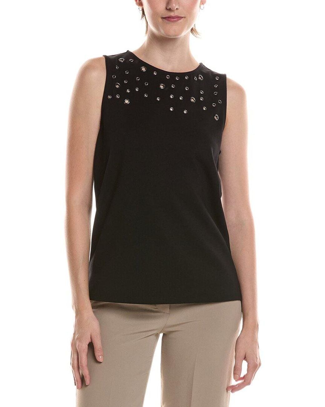 Anne Klein Black Shell Top
