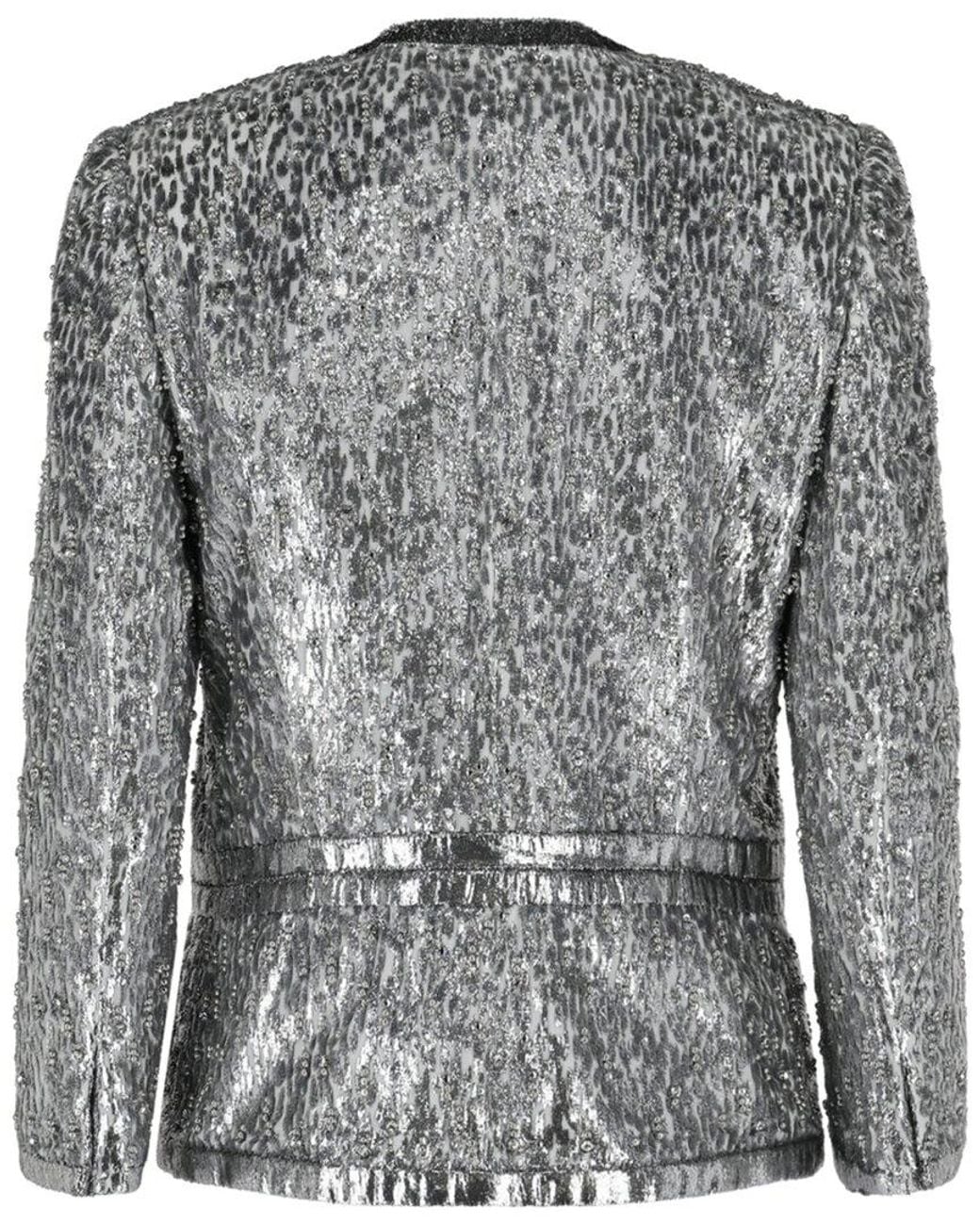 Givenchy Gray Animal Print Single-Breasted Jacket