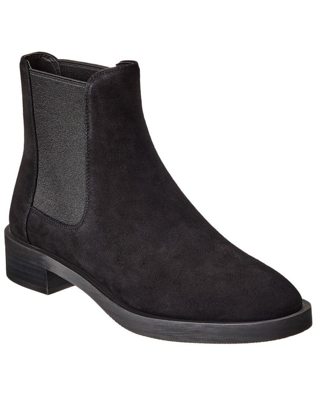 Stuart Weitzman Black Sondra Sleek Suede Bootie