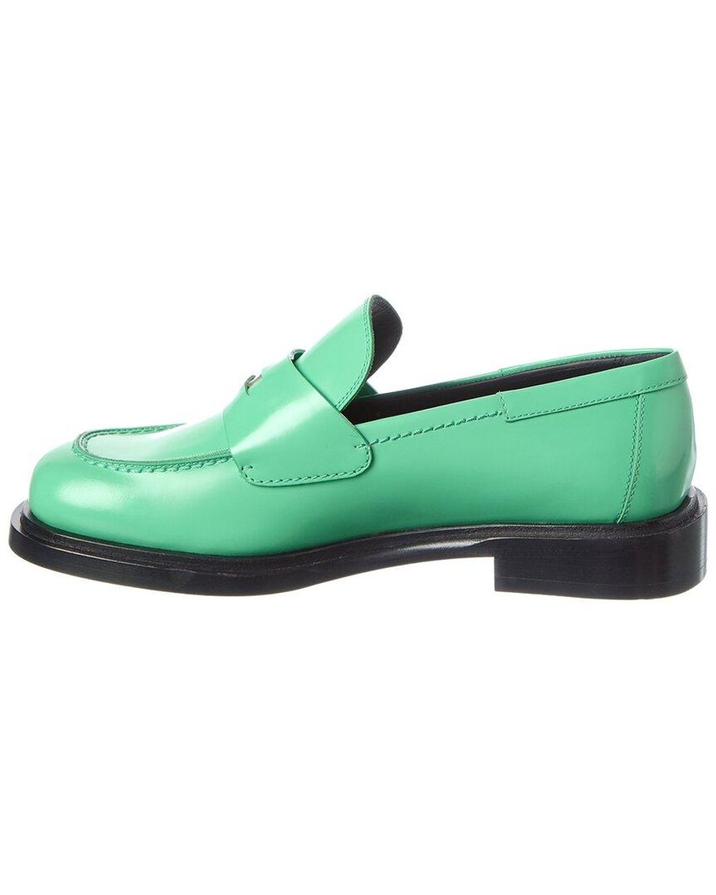 Ferragamo Green Penny Patent Leather Loafer